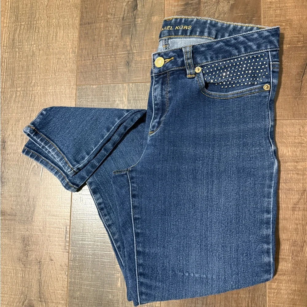 Michael Kors Studded Dark Blue‎ Skinny Jeans